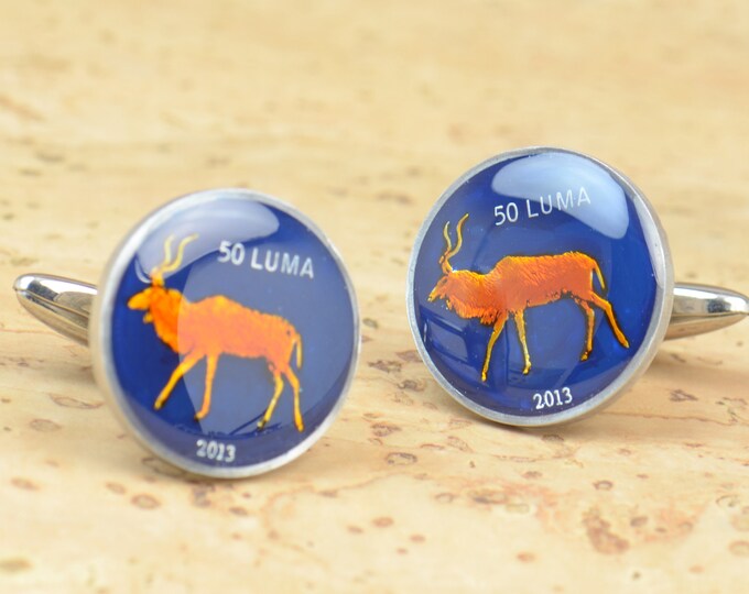 Cufflinks Coins Nagorno Karabakh Kudu Coin Collector Gifts,Dad Coin Gift,Upcycled,mens gift accessories jewelry