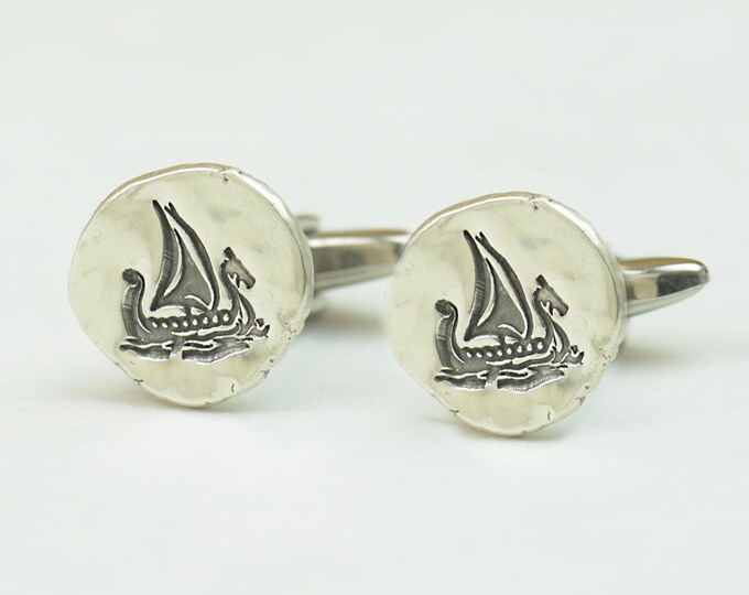 Drakkar Viking ship sterling silver cufflinks.Men accessories,Stainless steel, Runes Cufflinks,triskel , Trisquele Celtic Cufflinks