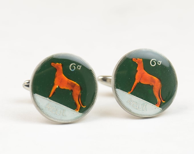 Dog Ireland Coin Cufflinks.Mens gift cuff links accessories Coin Collector Gifts,Dad Coin Gift,Upcycled,mens gift accessories jewelry