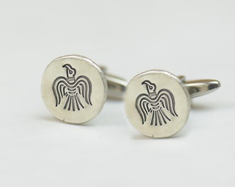 Odin Raven sterling silver cufflinks.Men accessories,Stainless steel, Runes Cufflinks, nordic mythology Celtic Cufflinks.Raven cufflinks