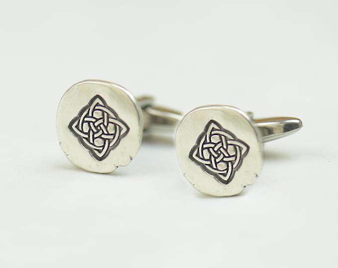 Celtic knot sterling silver cufflinks.Men accessories,Stainless steel, Runes Cufflinks,triskel , Trisquele Celtic Cufflinks