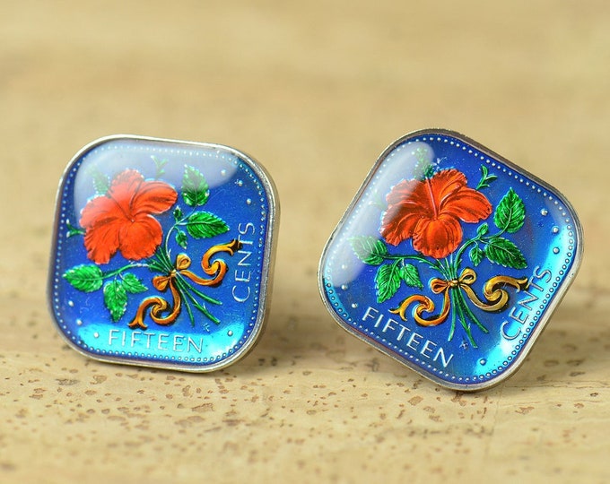 Cufflinks Bahamas  coin Coin Collector Gifts,Dad Coin Gift,Upcycled,mens gift accessories jewelry