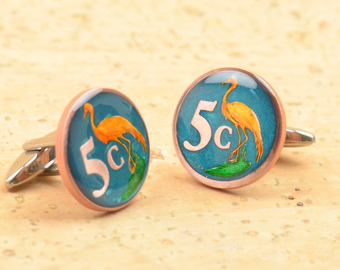 Cufflinks  enamel Coin South Africa.Mens gift cuff links accessories