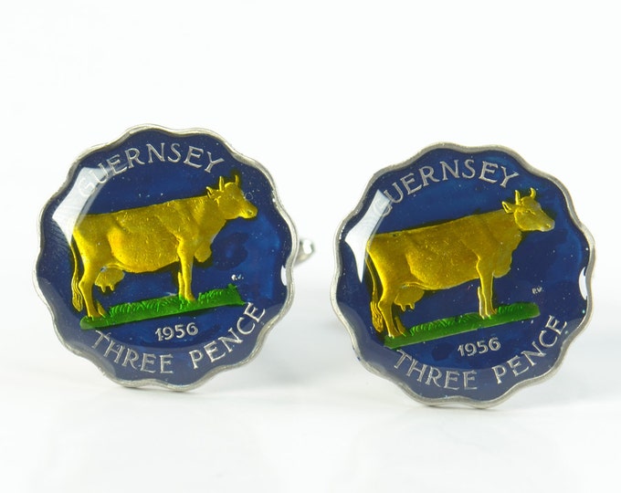 Cufflinks Coin from Guernsey Coin Collector Gifts,Dad Coin Gift,Upcycled,mens gift accessories jewelry