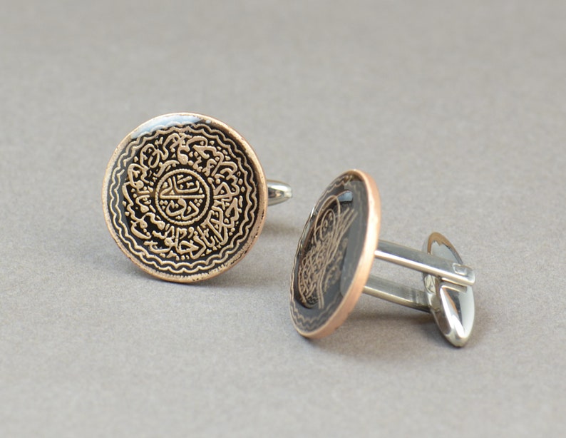 Enamel Cufflinks-India Coin Coin Collector Gifts,Dad Coin Gift,Upcycled,mens gift accessories jewelry