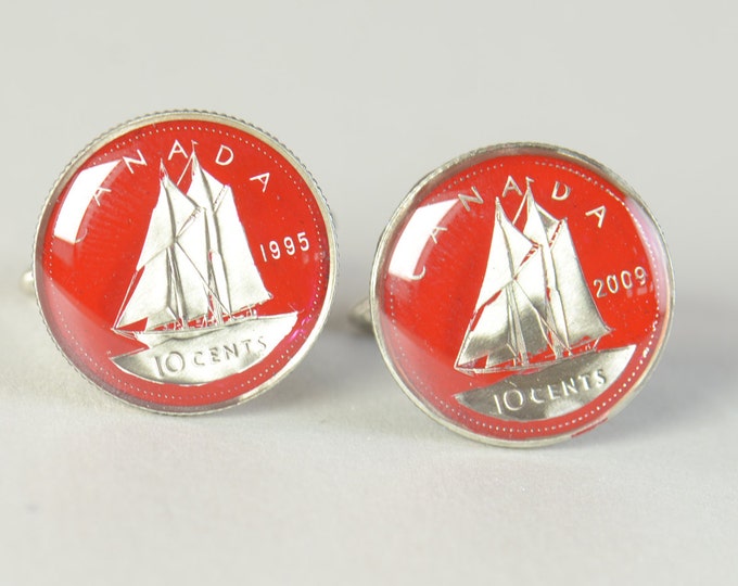 Cufflinks  Coin Canada.Ship Coin Collector Gifts,Dad Coin Gift,Upcycled,mens gift accessories jewelry