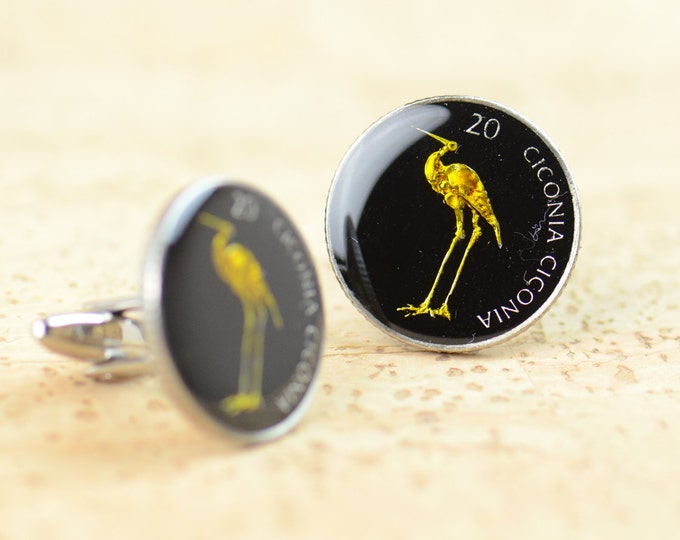 Slovenia Cufflinks - Antique coins Slovenia - Big Size Coin Collector Gifts,Dad Coin Gift,Upcycled,mens gift accessories jewelry