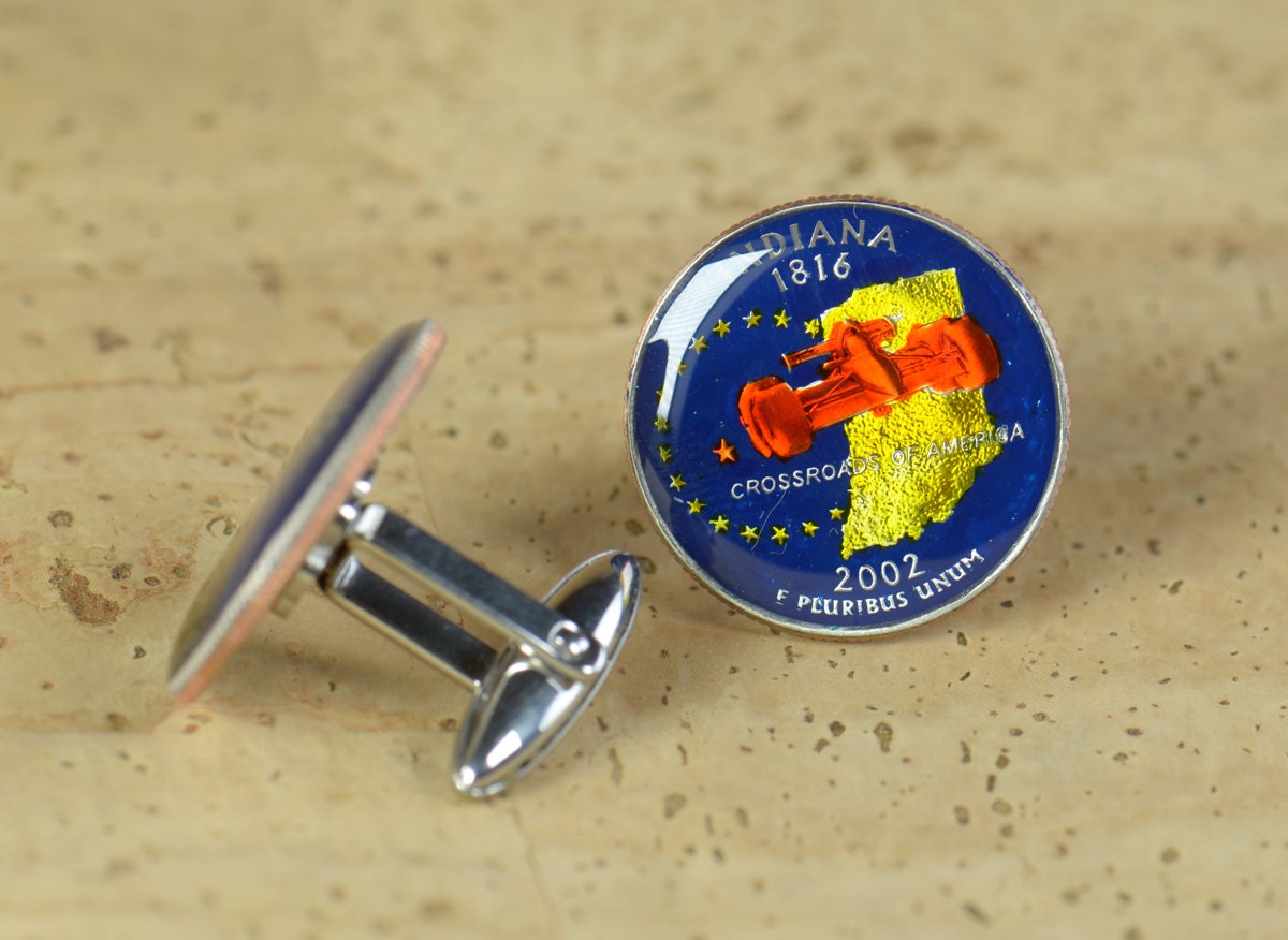 Cufflinks Indiana Coin Men United States Coin Collector 