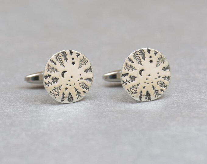 Zodiac Constellation sterling silver cufflinks, Horoscope Constellation. Men accessories,Cuff links Great Bear stars.Mountain.Camping