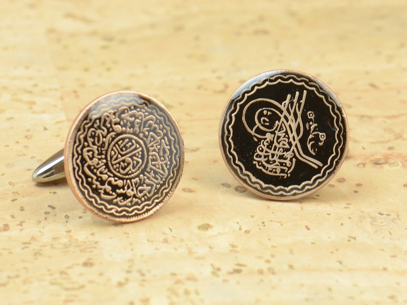 Enamel Cufflinks-India Coin Coin Collector Gifts,Dad Coin Gift,Upcycled,mens gift accessories jewelry