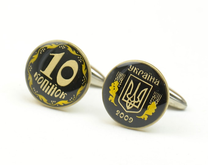 Cufflinks Ukraine coin Coin Collector Gifts,Dad Coin Gift,Upcycled,mens gift accessories jewelry