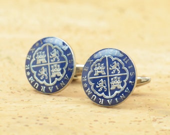 Spanish Cufflinks - Antique coins