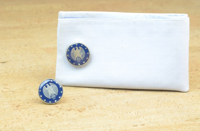 Cufflinks Germany Euro Coin Collector Gifts,Dad Coin Gift,Upcycled,mens gift accessories jewelry