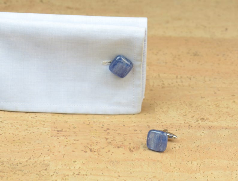Kyanite Gemstone Cufflinks-Mens gifts-Men accessories-Men gift