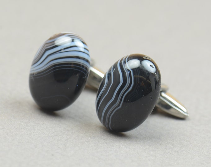 Black Onix Gemstone Cufflinks