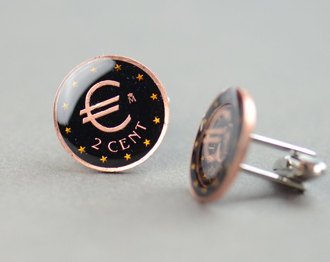 Euro proof rare coins Cufflinks Coin Collector Gifts,Dad Coin Gift,Upcycled,mens gift accessories jewelry