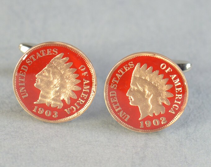 United States Antique cufflinks - US 1 cent coin Coin Collector Gifts,Dad Coin Gift,Upcycled,mens gift accessories jewelry