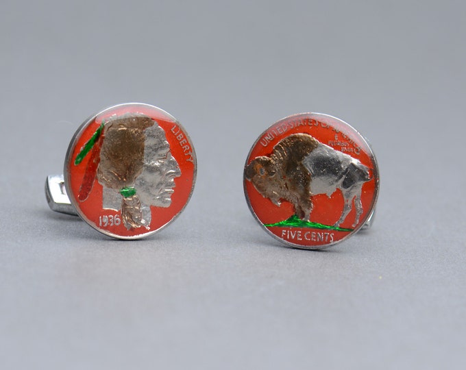 US Cufflinks Custom Personalized Coin Collector Gifts,Dad Coin Gift,Upcycled,mens gift accessories jewelry