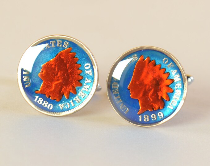 United States Antique cufflinks - US 1 cent coin Coin Collector Gifts,Dad Coin Gift,Upcycled,mens gift accessories jewelry