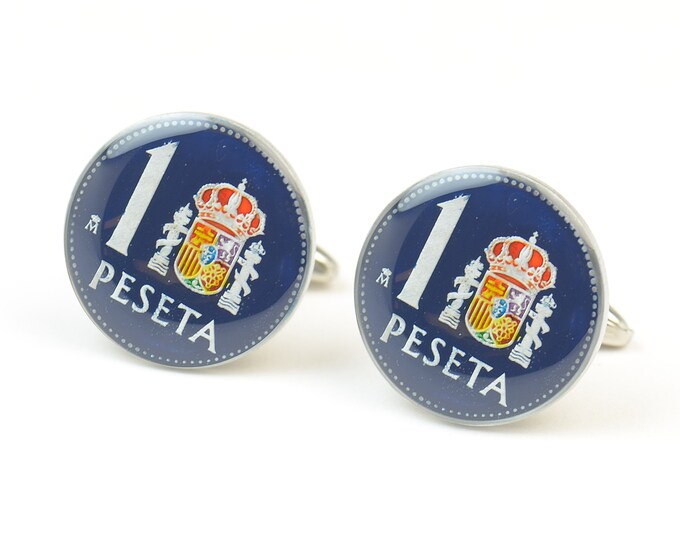 Cufflinks peseta Spain.Mens gift cuff links accessories