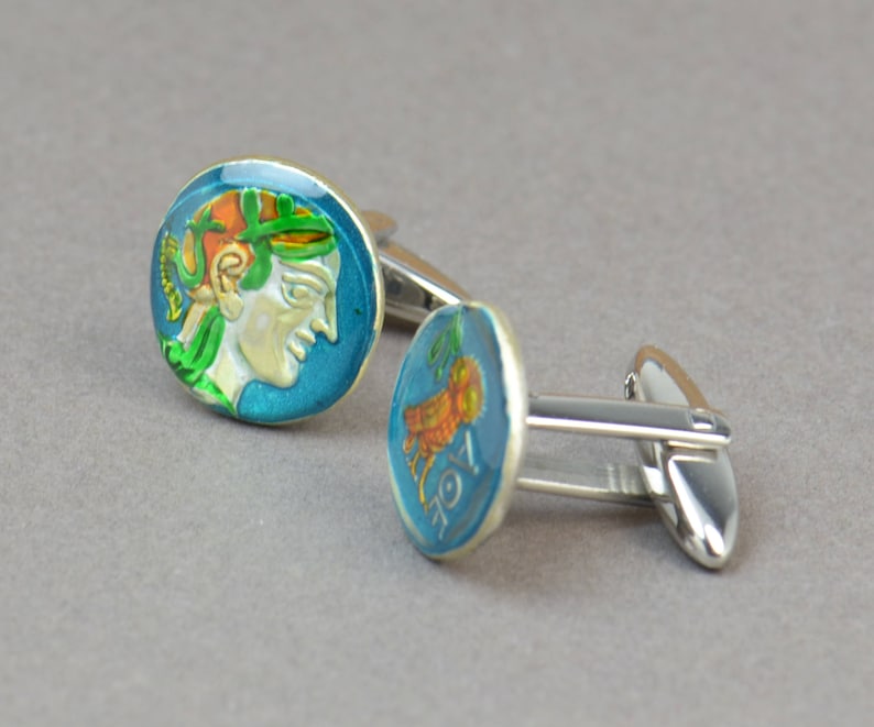 Greece Athens Drachm 5th century Cufflinks.Greek Drachma.Cuff links accessories mens gift jewelry