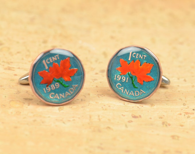 Cufflinks Vintage Canada  Coin Coin Collector Gifts,Dad Coin Gift,Upcycled,mens gift accessories jewelry