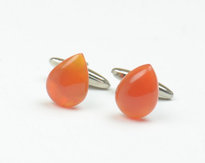 Carnelian Gemstone Cufflinks - Mens Gift - Accessories -Gift