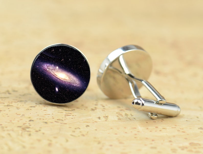 Galaxy Milky way Andromeda Cufflinks nebula cuff links men women saturn custom gift astronomy