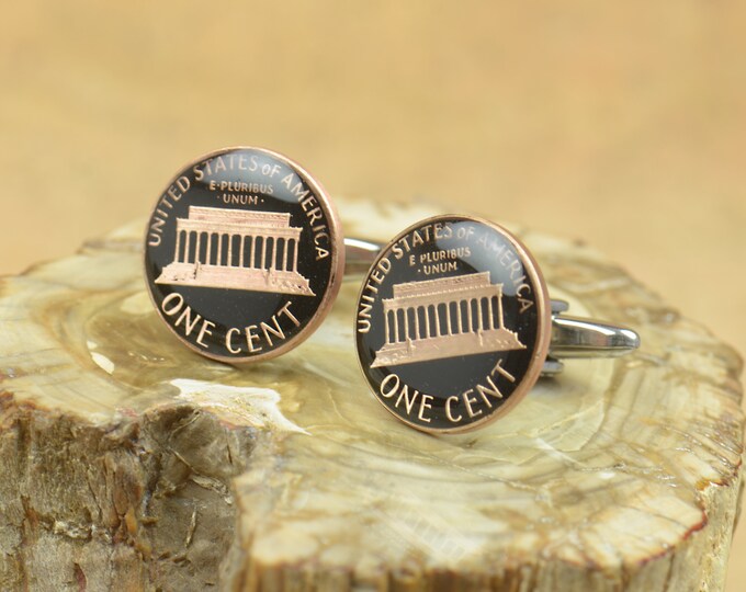 Antique cufflinks - US 1 cent coin Coin Collector Gifts,Dad Coin Gift,Upcycled,mens gift accessories jewelry