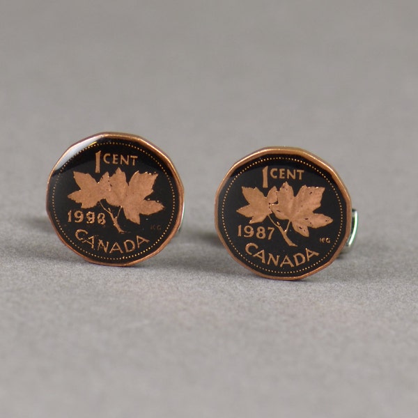 Cufflinks Vintage Canada  Coin Coin Collector Gifts,Dad Coin Gift,Upcycled,mens gift accessories jewelry