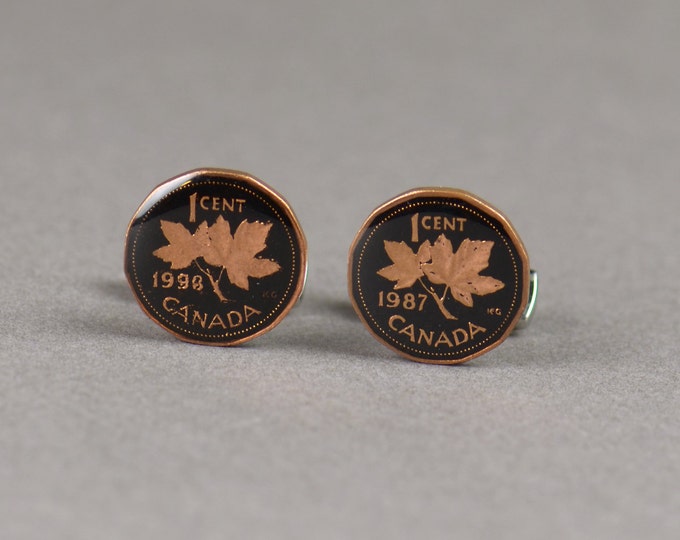 Cufflinks Vintage Canada  Coin Coin Collector Gifts,Dad Coin Gift,Upcycled,mens gift accessories jewelry