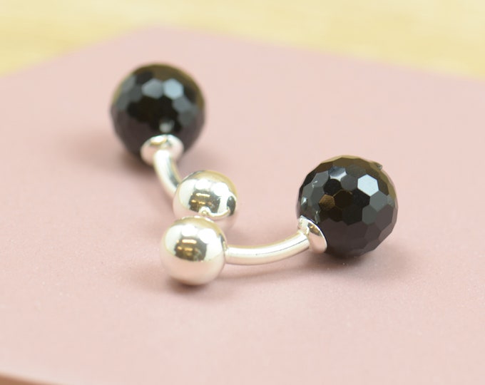 Black Onix Gemstone and sterling silver Cufflinks