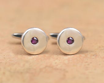Sterling silver and Ruby Gemstone Cufflinks - Mens Gift - Accessories-Gift ,ruby cufflinks.Gift for him.Elegant cufflinks.Groome cuff links
