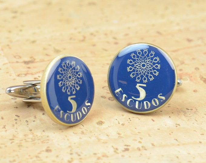 Men Cufflinks Portugal coins Coin Collector Gifts,Dad Coin Gift,Upcycled,mens gift accessories jewelry