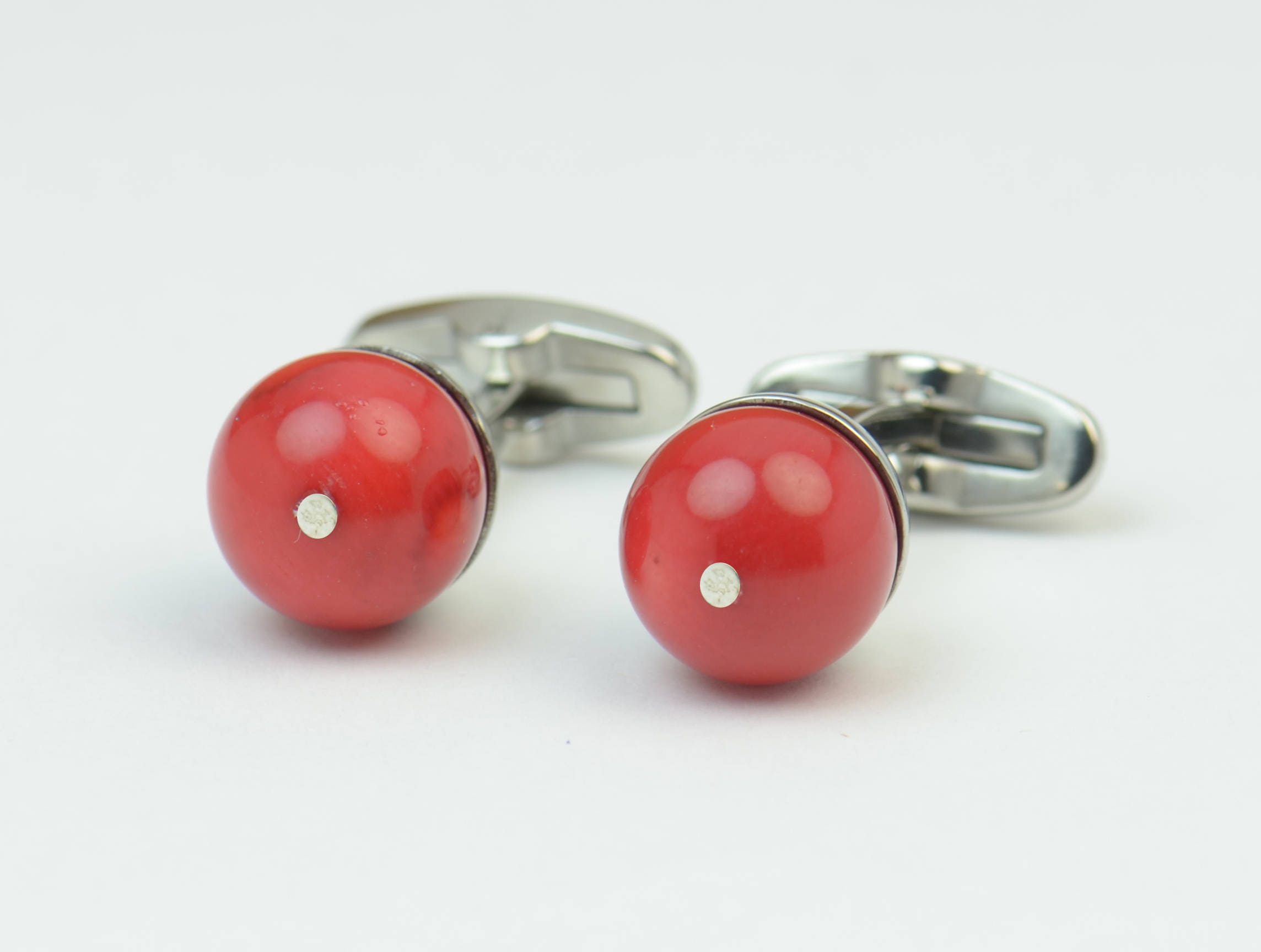 Coral Gemstone CufflinksMens giftsMen accessoriesMen gift