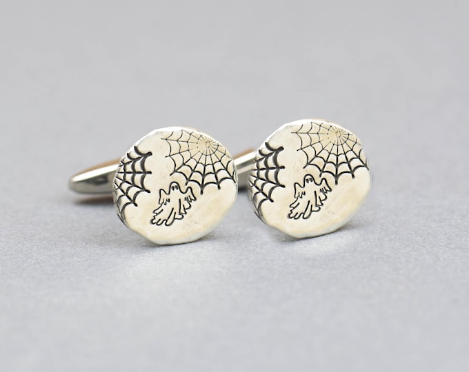 Ghost sterling silver cufflinks.Men accessories,Stainless steel, Halloween Cufflinks