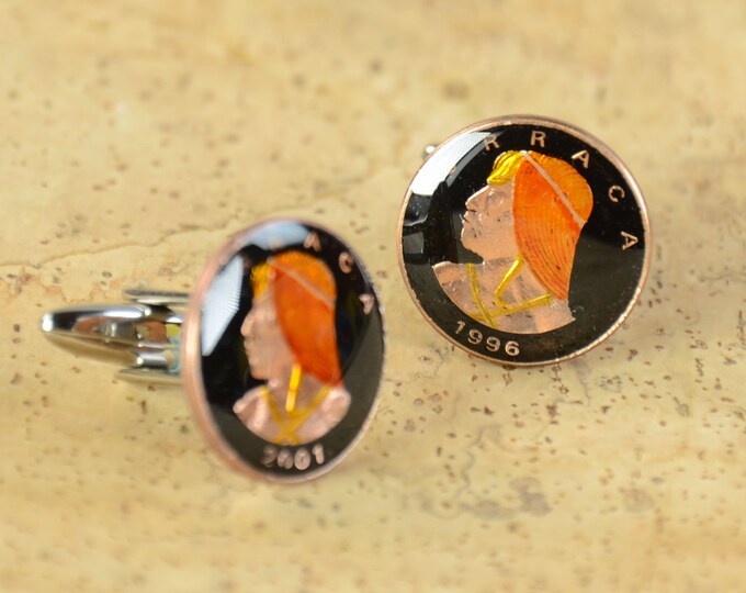 Cufflinks  Panama  Coin Coin Collector Gifts,Dad Coin Gift,Upcycled,mens gift accessories jewelry