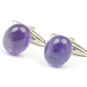 Amethyst purple Gemstone Cufflinks