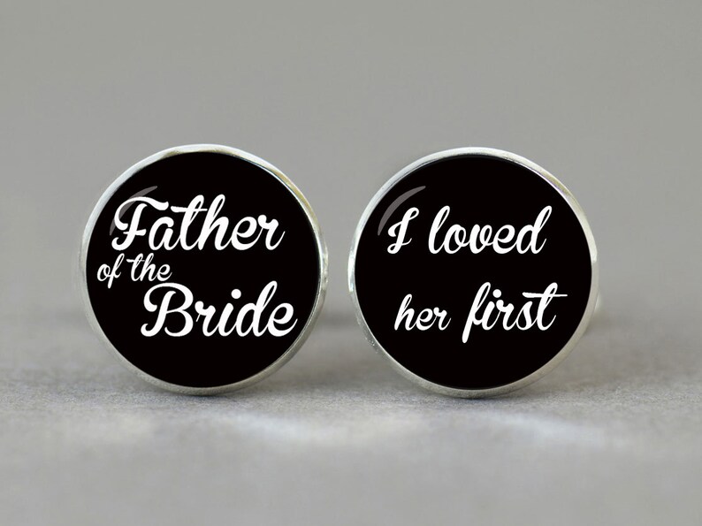 Father of the bride Cufflinks Custom Wedding Gifts,Groomsmen,Bridemaid,any font Groom,Silver plated Wedding Cufflinks