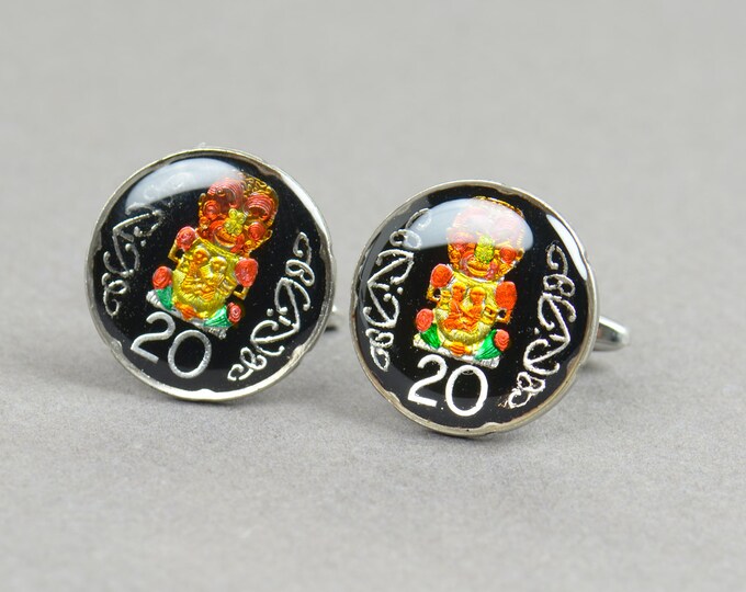 Cufflinks Enameled New Zealand coin Coin Collector Gifts,Dad Coin Gift,Upcycled,mens gift accessories jewelry