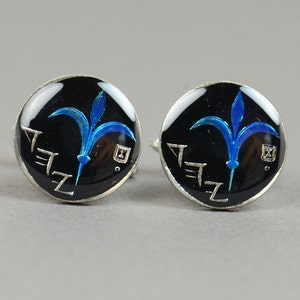 Israel cufflinks enamel Coin Coin Collector Gifts,Dad Coin Gift,Upcycled,mens gift accessories jewelry