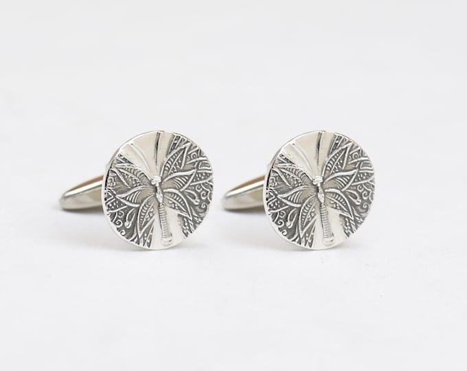 Butterfly sterling silver cufflinks.Men accessories,Cuff links-Butterfly lovers.Mens gift