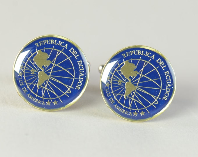 Cufflinks Ecuador coin-America coin-Mens gift-Men accessories-Men gifts. Accessories mens cuff links gift jewelry