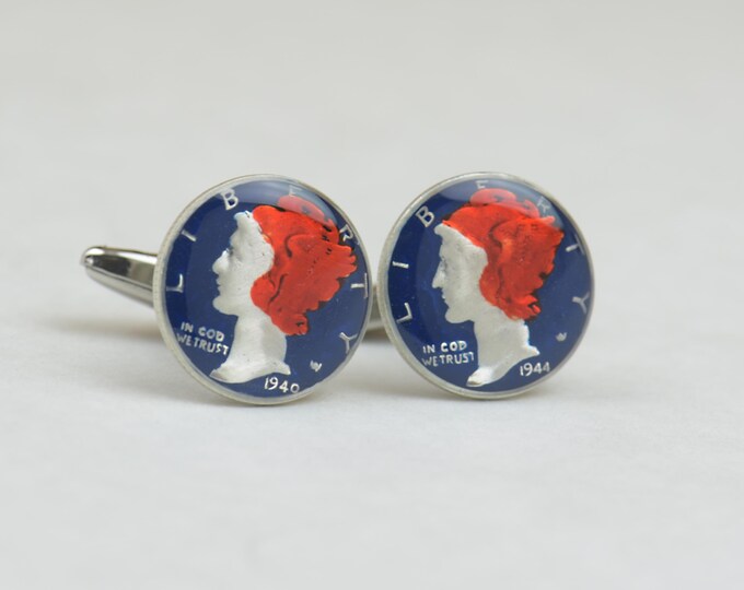 Cufflinks mercury silver dime coin United States Coin Collector Gifts,Dad Coin Gift,Upcycled,mens gift accessories jewelry