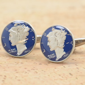 Cufflinks mercury silver dime coin United States Coin Collector Gifts,Dad Coin Gift,Upcycled,mens gift accessories jewelry