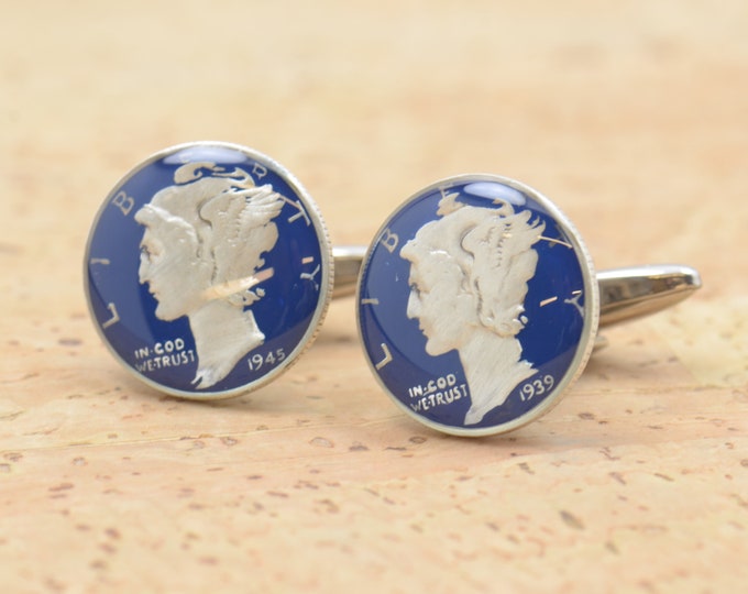 Cufflinks mercury silver dime coin United States Coin Collector Gifts,Dad Coin Gift,Upcycled,mens gift accessories jewelry