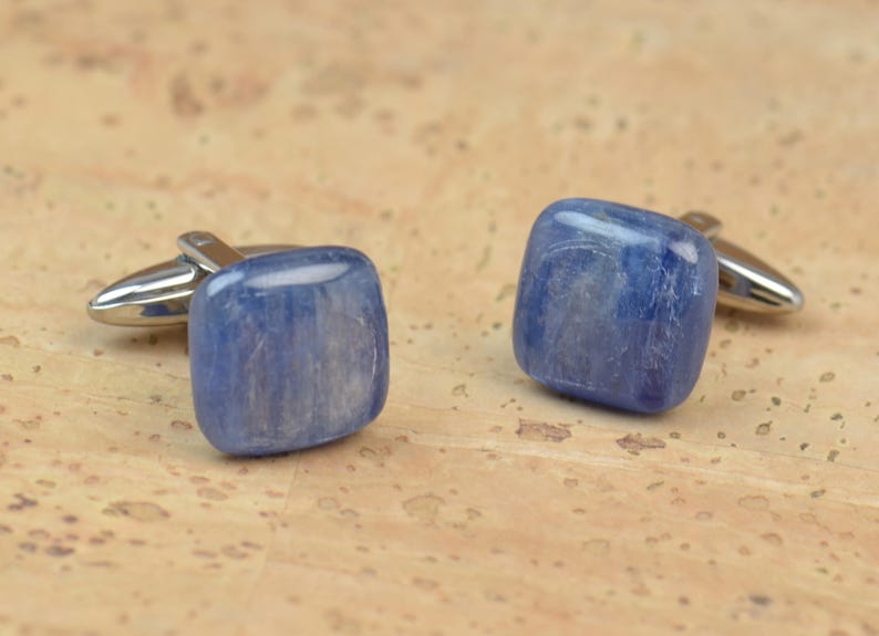 Kyanite Gemstone Cufflinks-Mens gifts-Men accessories-Men gift