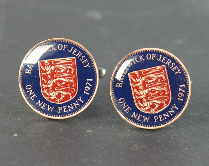 Cufflinks Coin from Jersey.Lions cufflinks.Mens gift Coin Collector Gifts,Dad Coin Gift,Upcycled,mens gift accessories jewelry