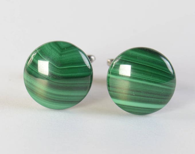 Malachite Gemstone Cufflinks-Mens gifts-Men accessories-Men gift