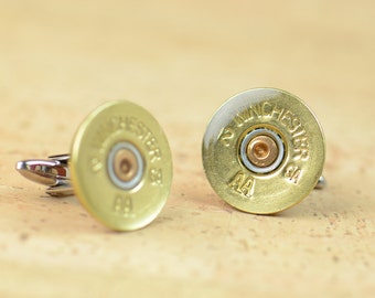 Bullet caliber hunting cufflinks Stainless steel cuff links